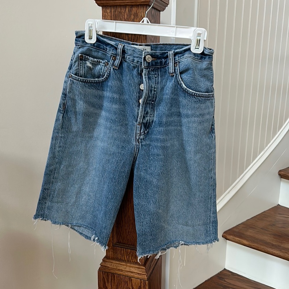 Agolde long distressed shorts